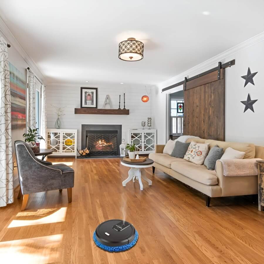 Automatischer Roboter-Wischmopp mit Sprühfunktion und USB-Aufladung für Hartböden und Teppiche