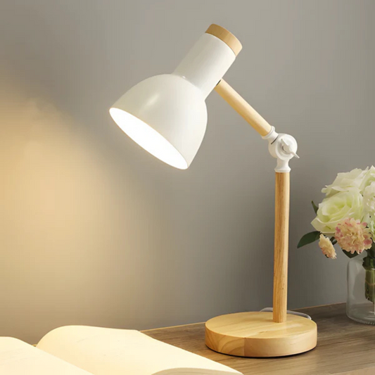 Tischlampe Holz Metall verstellbar