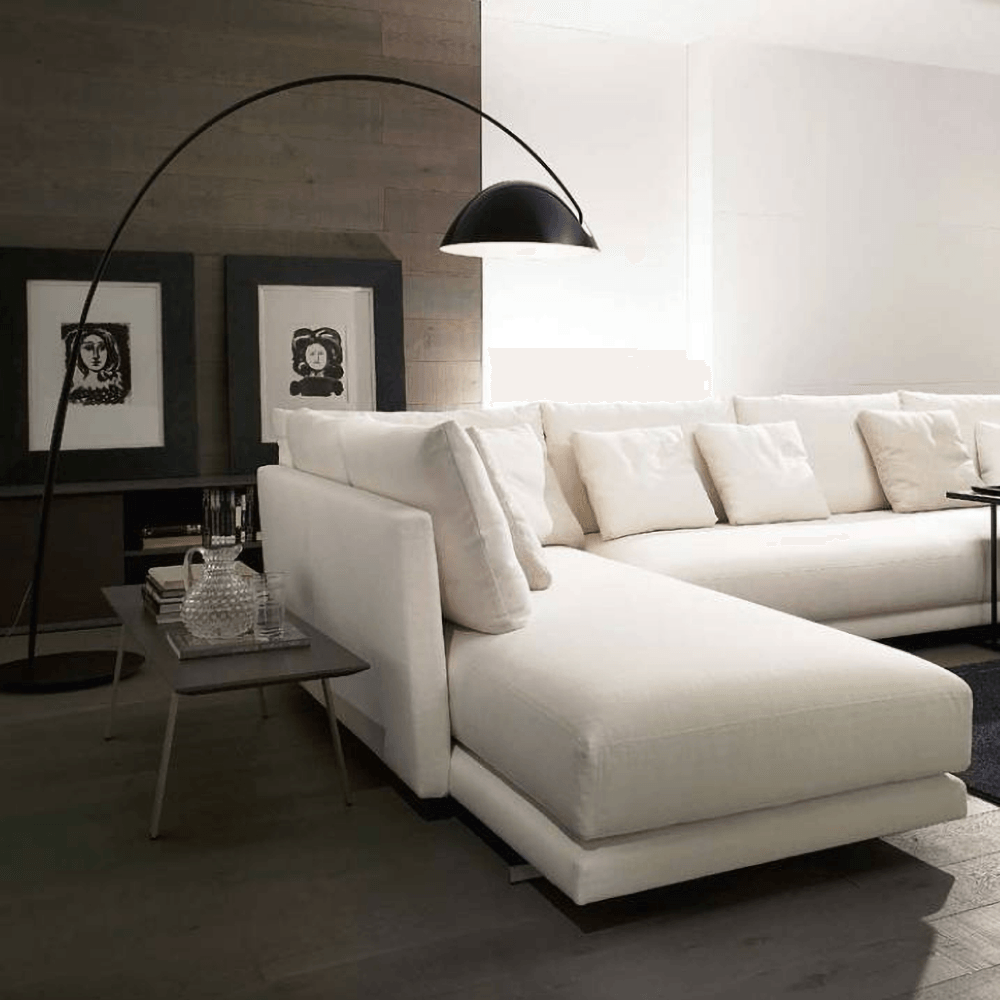 Bogen-Stehlampe mit verstellbarem Arm und drehbarem Lampenschirm für Wohn- und Schlafräume