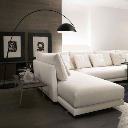 Bogen-Stehlampe mit verstellbarem Arm und drehbarem Lampenschirm für Wohn- und Schlafräume