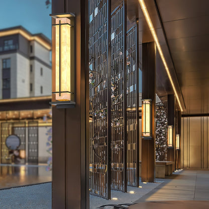 Square LED Wandleuchte für Außenbereich mit IP65-Schutz und integriertem Lichtbalken