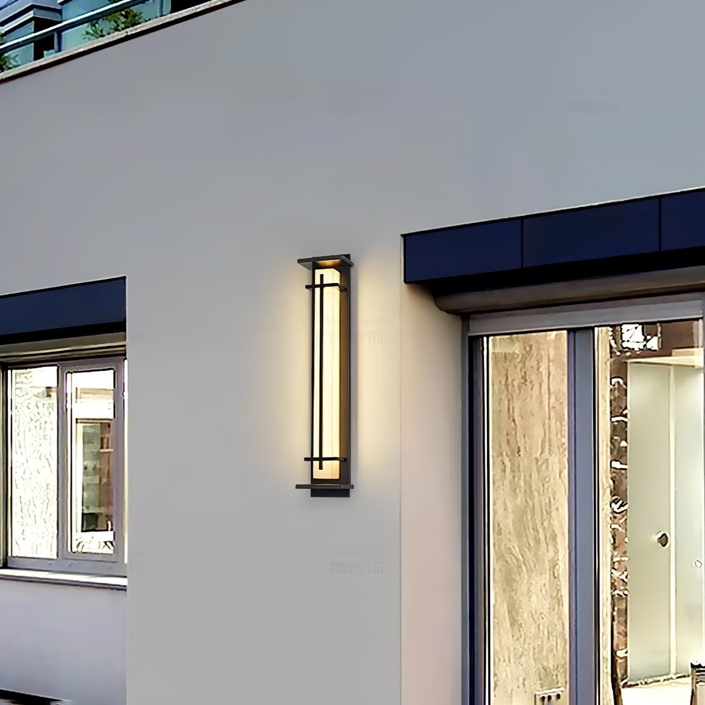 Square LED Wandleuchte für Außenbereich mit IP65-Schutz und integriertem Lichtbalken