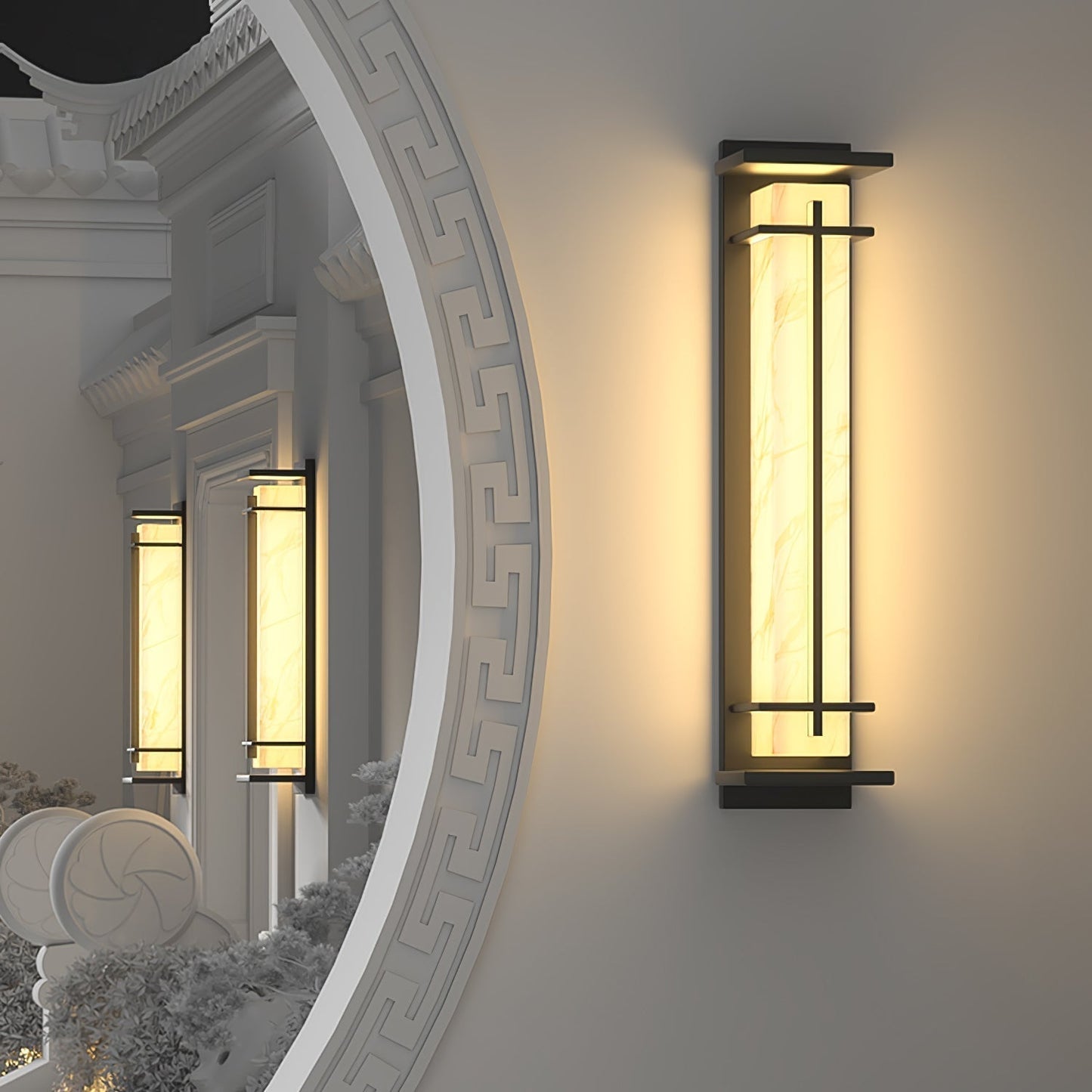 Square LED Wandleuchte für Außenbereich mit IP65-Schutz und integriertem Lichtbalken