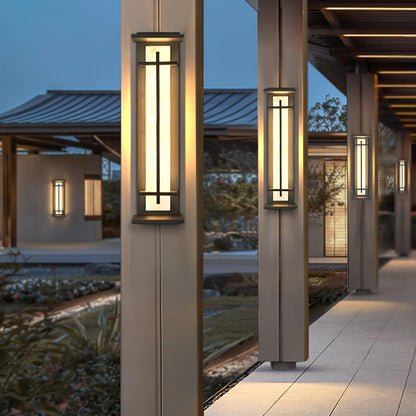 Square LED Wandleuchte für Außenbereich mit IP65-Schutz und integriertem Lichtbalken