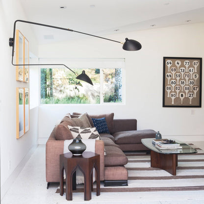 Wandleuchte mit Schwenkarm und drehbarem Lampenschirm aus Metall – verstellbare Innenbeleuchtung für Wohnräume