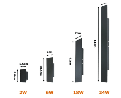 LED Aluminium Wandleuchte für Außenbereiche mit Streifen-Design