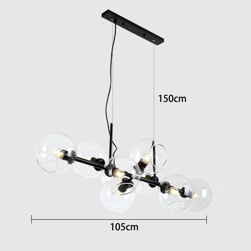 Moderne LED-Esszimmer-Pendelleuchte mit minimalistischem Design und warmem Licht