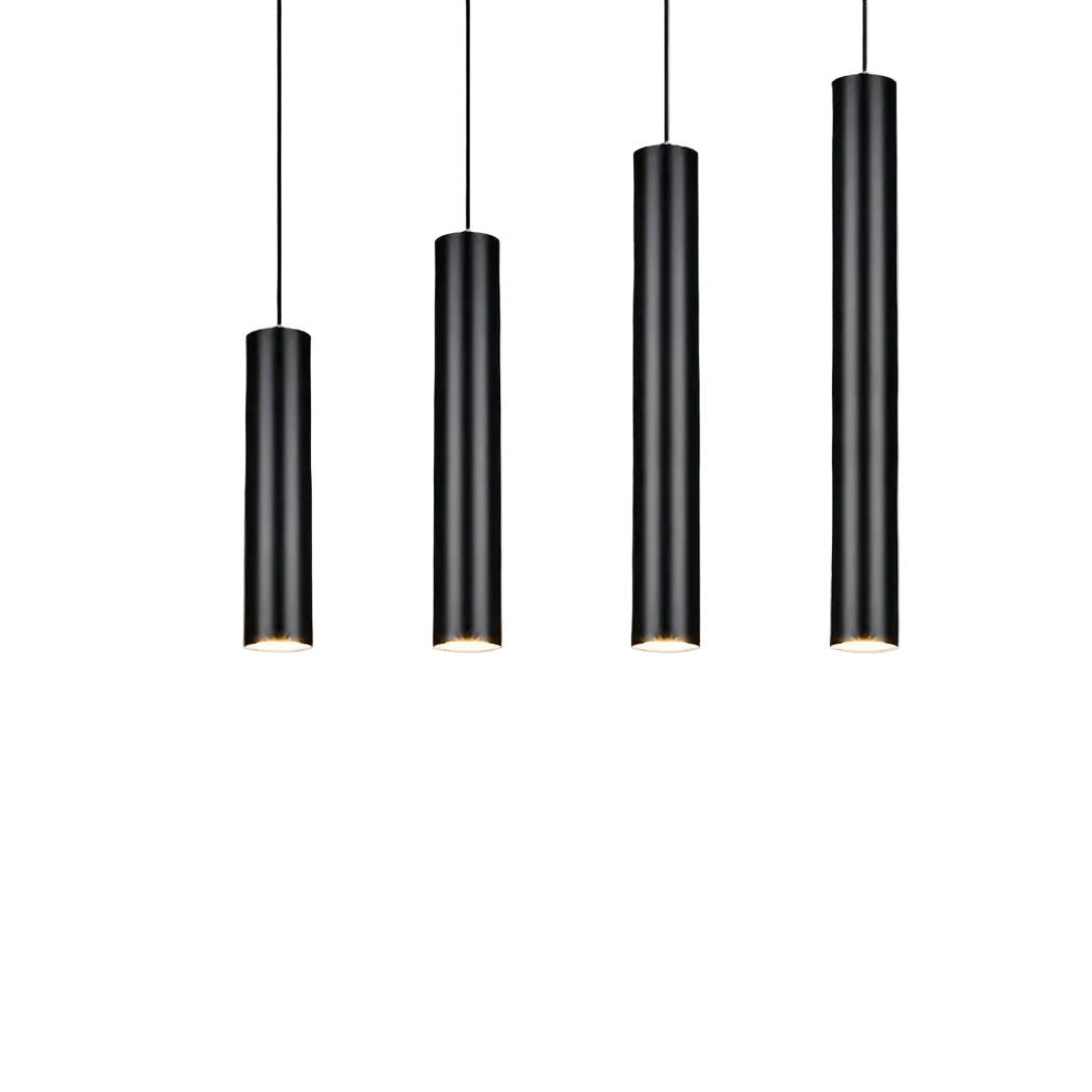 Zylindrische Pendelleuchte schwarz