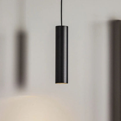 Zylindrische Pendelleuchte schwarz